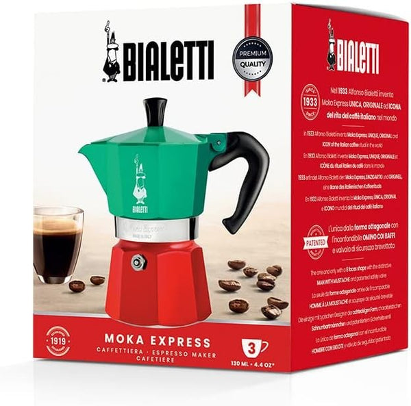 Espresso Bialetti Onderhoudsset Bialetti Moka Express Italia 3-kops  Italiaans Koffiezetapparaat
