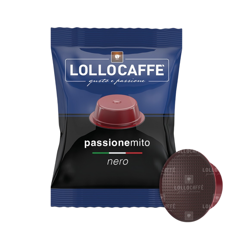 100 Capsules Lollo Caffè Nero - Compatibles Lavazza A Modo Mio ®