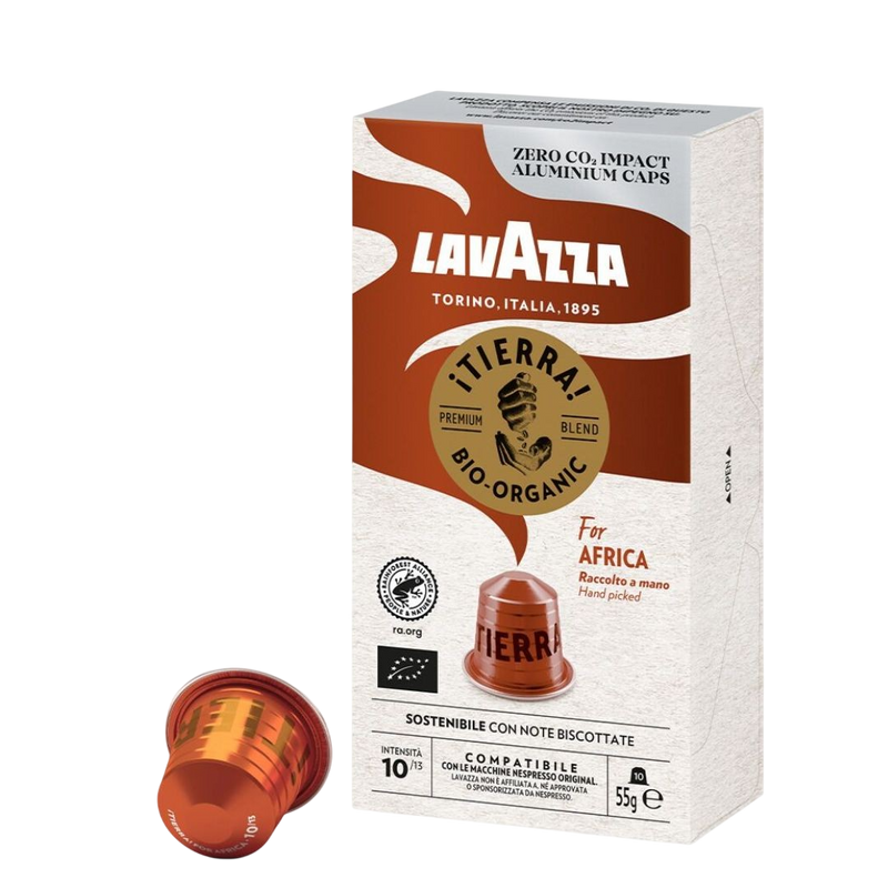 10 Capsules en aluminium Tierra for Africa Lavazza compatibles Nespresso