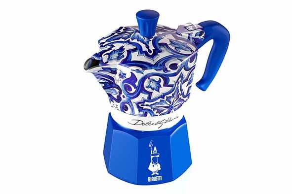 Cafetières Bialetti Cafetière Moka Express Bialetti Dolce & Gabbana - Bleu Méditerranéen Édition Limitée 3 tasses MOKAXPDG3T