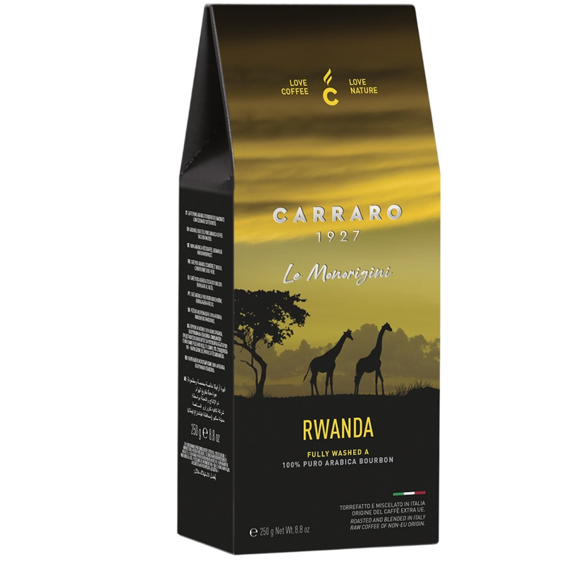 Caffè Carraro 1927 - Rwanda Single Origin - Café Moulu 100% Arabica - 250g