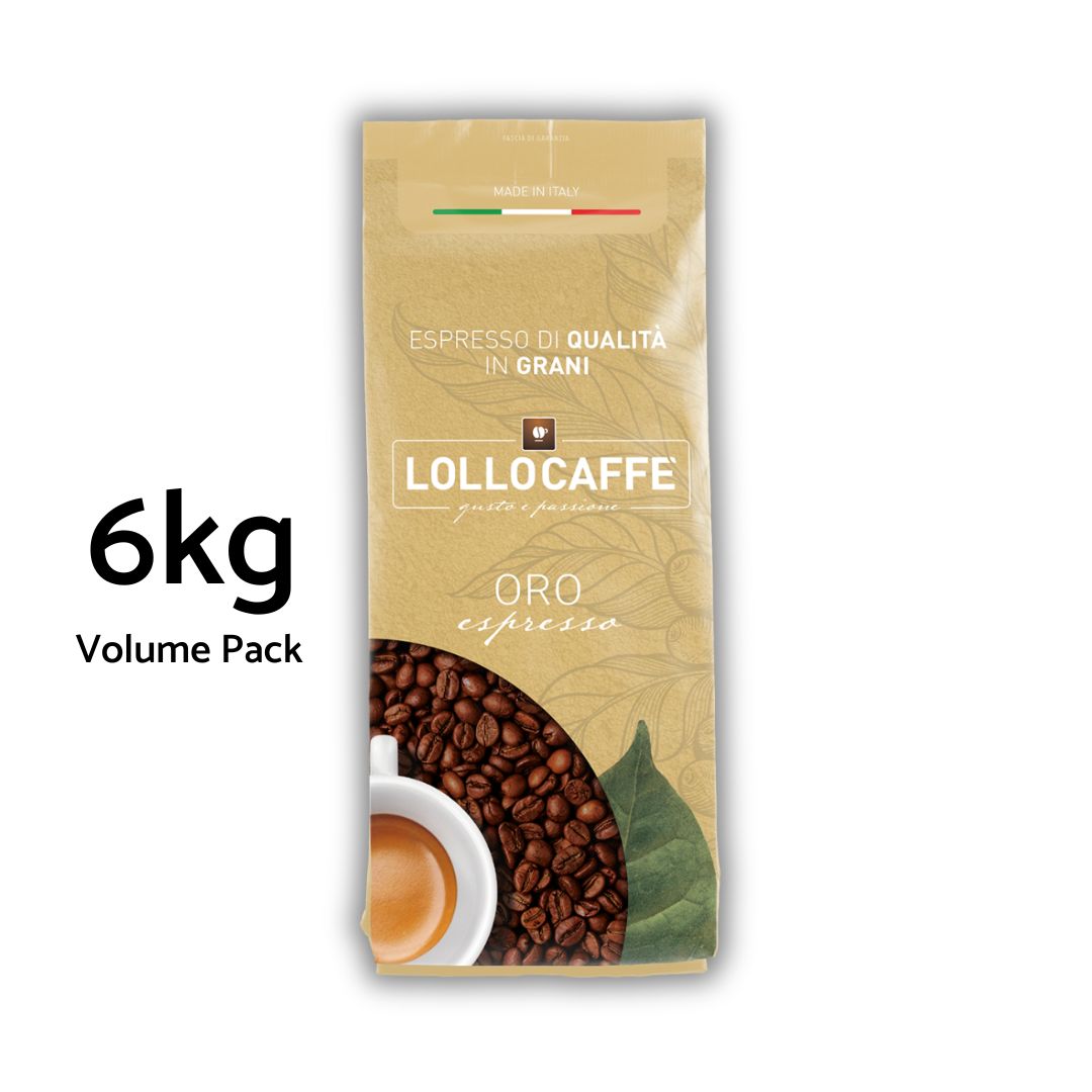 Lollo Caffè Oro Arabica Coffee Beans - Premium Italian Espresso - 1kg