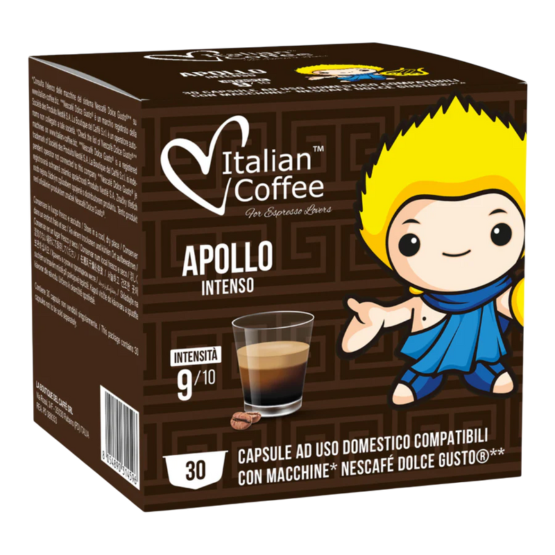 MAXI PACK - Capsules Ristretto Apollo Intenso compatibles Dolce Gusto – Italian Coffee – 30 capsules