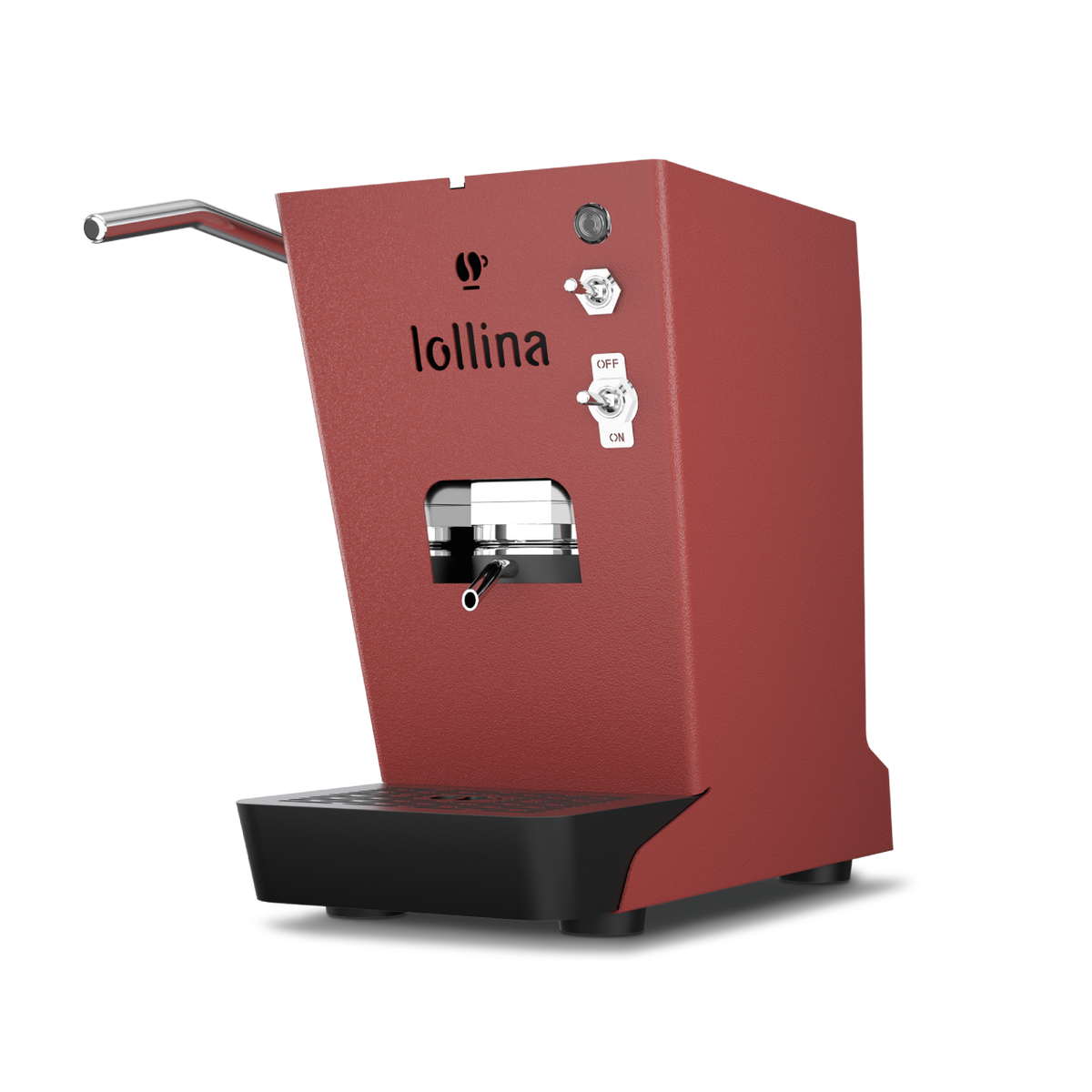 Machine à café Lollo Caffè Lollina Plus rouge amarante, vue de trois quarts