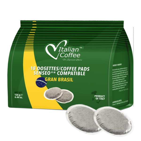 Dosettes Senseo 18x Dosettes Souples - Italian Coffee Gran Brasil - Arabica pour Senseo ITCOGB18SENS