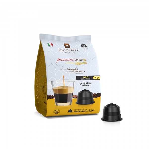 For Dolce Gusto machines 16 Capsules Lollo Caffè Oro - Dolce Gusto® Compatible LOLDGORO16