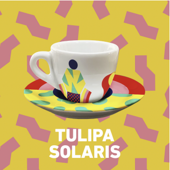 Coffee cups Lollo Caffè x Camilla Falsini - Tulipa Solaris - Set of 2 Cups + Saucers for Espresso LCMFLSCLTR2PZ