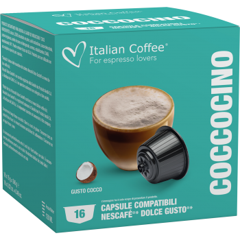 Pour machines Dolce Gusto Italian Coffee - Mokaccino Noix de Coco pour Dolce Gusto® - 16 Capsules ITCOFCOCODG