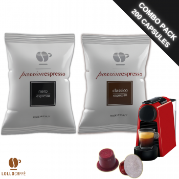Nespresso® Compatible COMBO PACK Nespresso 100+100 - Lollo Caffè Nero + Classico - Nespresso® compatible cofee capsules (Pass...