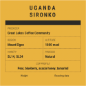 Speciality Coffee Gearbox Coffee Roasters - Speciality Coffee - Uganda Sironko - Coffee beans GBUGASIR250GR