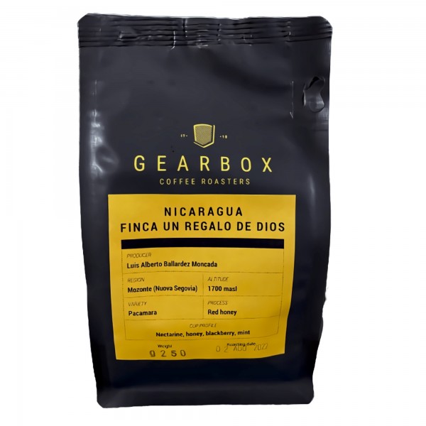 Speciality Coffee Gearbox Coffee Roasters - Speciality Coffee - Nicaragua Regalo de Dios - Coffee beans GBNICRGD250GR