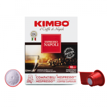 KIMBO Napoli Kimbo Espresso Napoli pour Nespresso - Capsules café compatibles - 40 pièces - Café Italien KIMBOESPNAPNES40