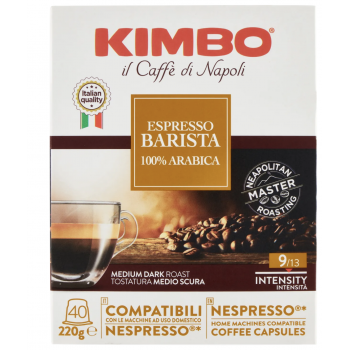 KIMBO Napoli Kimbo Espresso Barista 100% Arabica pour Nespresso - Capsules café compatibles - 40 pièces - Café Italien KIMBOE...
