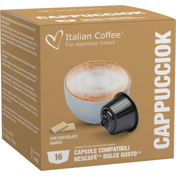 Pour machines Dolce Gusto Italian Coffee - Cappuccino Chocolat Blanc pour Dolce Gusto® - 16 Capsules ITCOCAPCIOKDG