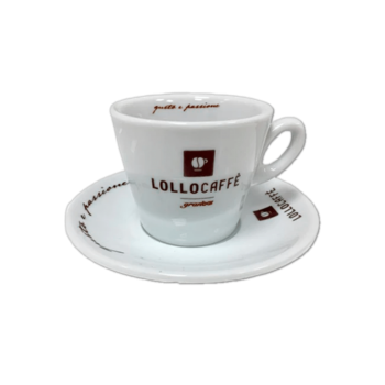 Coffee cups Lollo Caffè - Set of 6 Cups + Saucers \\"Gusto e Passione\\" for Cappuccino LOLLOCPV6ESP