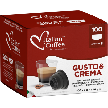 For Dolce Gusto Italian Coffee - Gusto & Crema - 100 Capsules Dolce Gusto GUSTOCREMA100