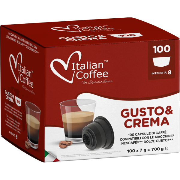 For Dolce Gusto Italian Coffee - Gusto & Crema - 100 Capsules Dolce Gusto GUSTOCREMA100