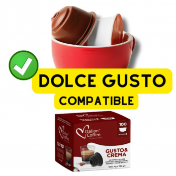 For Dolce Gusto machines Italian Coffee - Gusto & Crema - 100 Capsules Dolce Gusto GUSTOCREMA100DG