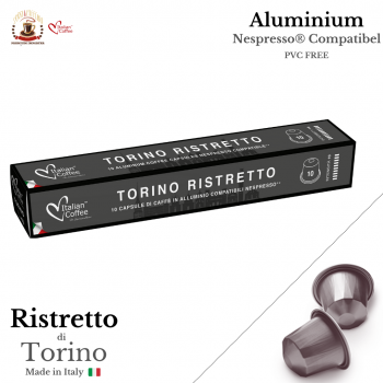 Accueil 200 Capsules Aluminium pour Nespresso® - Italian Coffee Ristretto Torino ITCOFTORINONES200