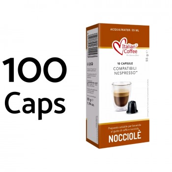 Home Italian Coffee – Hazelnut coffee for Nespresso® 100 capsules ITCOFNOC100