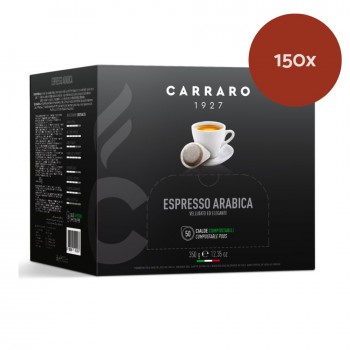 Accueil 150x Dosettes Papier ESE - Espresso Arabica - Caffè Carraro 1927 CARARAESE150