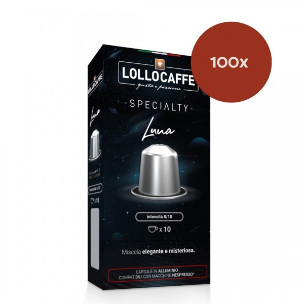 Home 100 Capsules - Lollo Caffè Speciality Luna - Aluminium capsules Nespresso® compatible LCLUNANES100