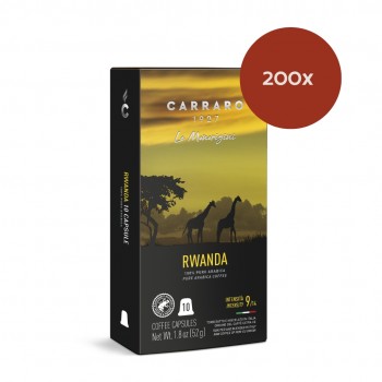 Accueil 200 Capsules compatibles Nespresso® Mono Origine Rwanda - Caffè Carraro 1927 CARRWANES200