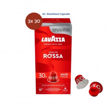 Home Nespresso® Compatible – Lavazza Qualità Rossa - Italian Coffee - 3x 30 capsules LAVR0SSANES90
