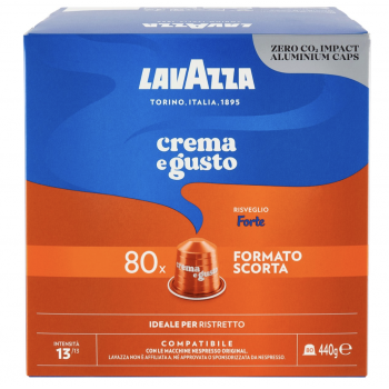 Nespresso® Compatible Nespresso® Compatible – Lavazza Crema e Gusto Forte - Italian Coffee - 80 capsules LAVCEGFNES80
