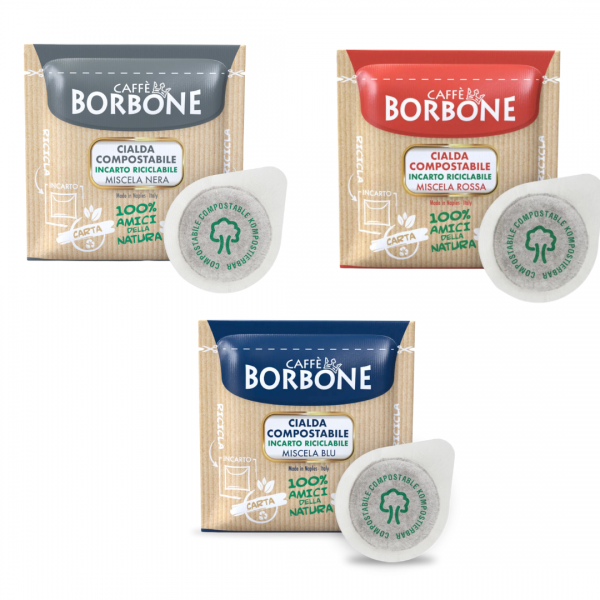 Home Borbone Combo Pack ESE Nera, Rossa, Blu - Coffee pods 44mm - 3x 50 Pieces BORBESECOMBO150