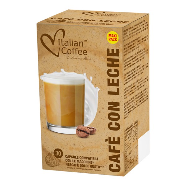 For Dolce Gusto Italian Coffee - MAXI PACK Latte Macchiato for Dolce Gusto ® - 30 Capsules ITCLECHEDG30