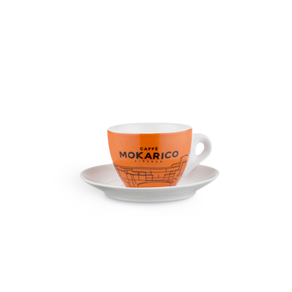 Tasses Mokarico - Set de 6 Tasses + Sous-tasses \\"Ponte Vecchio\\" pour Cappuccino MOKRCPV6ESP