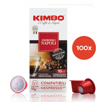 KIMBO Napoli Kimbo Espresso Napoli pour Nespresso - Capsules café compatibles - 100 pièces - Café Italien KIMBOESPNAPNES100