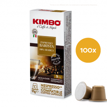 KIMBO Napoli Kimbo Espresso Barista for Nespresso - Compatible coffee cups - 100 pieces - Italian Coffee KIMBOESPBARNES100