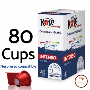Nespresso® Compatible Caffè Kosè by KIMBO - Intenso (80 capsules) - Capsules compatibles Nespresso KOSEINTNES2x80