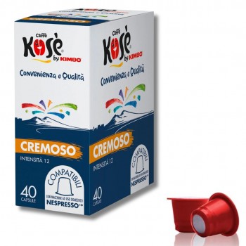 Nespresso® Compatible Caffè Kosè by KIMBO - Cremoso (80 capsules) - Capsules compatibles Nespresso KOSECREMNES2x80