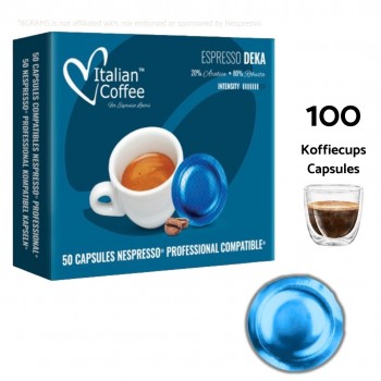 Nespresso® Pro compatible Café décaféiné - Italian Coffee 50 capsules compatibles pour Nespresso® Pro DEKANESPRO50