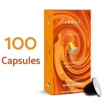Accueil Caffè Carraro - Café au Caramel - 100 capsules en aluminium compatibles Nespresso ®* CARRAROCARAMNES100