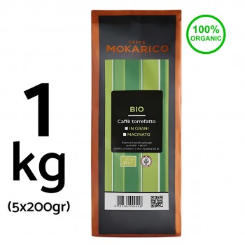 Home 1kg Italian Coffee beans – Mokarico Bio Mexico - Organic coffee MKRBIO5X200GR