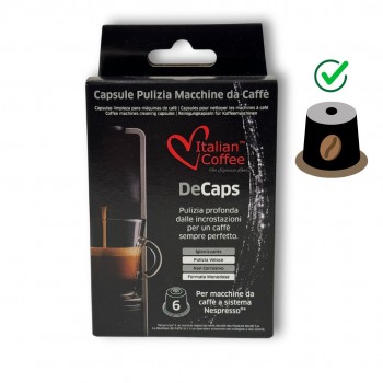 Descaler Italian Coffee DECAPS - 6 Capsules for thorough cleaning of Nespresso®* coffee machines ITCDECAPS6
