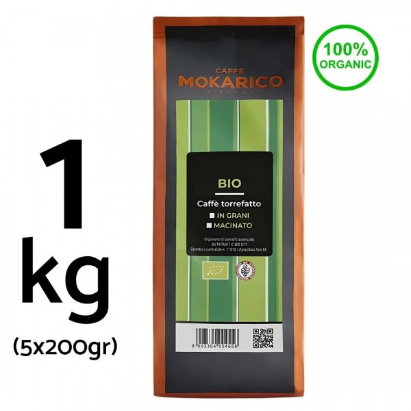 Accueil Café en grains bio du Mexique - Mokarico - 100% Arabica - 1kg MKRBIOM1KGGR