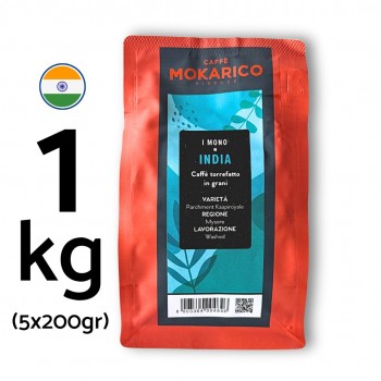 Home 1kg Mokarico India Single Origin Coffee Beans - Parchment Kaapiroyale MKRINDIA5X200GR