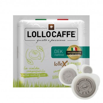 Dosettes papier ESE 100 Dosettes café ESE - Lollo Caffè Dek (Décaféiné, 44mm) LOLDECESE100