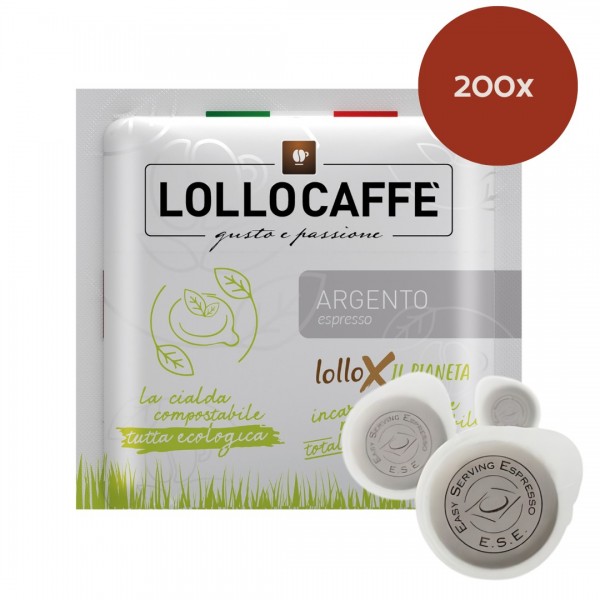 Accueil 200 Dosettes Café ESE - Lollo Caffè Argento (44mm) LOLARGESE200