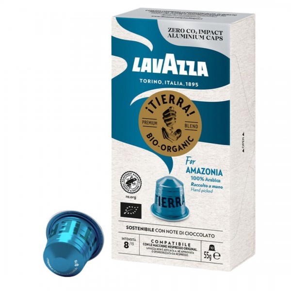 Nespresso® Compatible 10 Aluminium Capsules Tierra for Amazonia Lavazza compatible with Nespresso LVZAMAZONIANES10