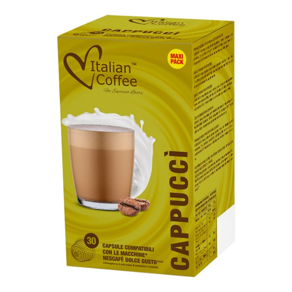 Pour Dolce Gusto MAXI PACK - 30 Capsules Italian Coffee Cappuccino Compatibles avec les Machines Nescafé ® Dolce Gusto ® ITCA...