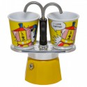 Home Bialetti MINI EXPRESS Set Lichtenstein - Espresso Maker & Cups BIALLICHT2T