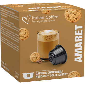 For Dolce Gusto Italian Coffee - Amaretto for Dolce Gusto ® - 16 Capsules ITCOFAMARTDG