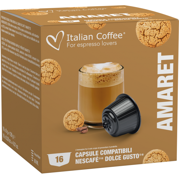 Pour machines Dolce Gusto Italian Coffee - Amaretto pour Dolce Gusto® - 16 Capsules ITCOFAMARTDG