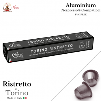 Accueil Italian Coffee - Ristretto Torino - Capsules en Aluminium - Compatibles Nespresso® ITCOFTORINO